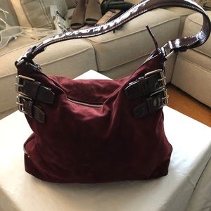 Cole Haan Gorgeous Suede Handbag w Patent Leather